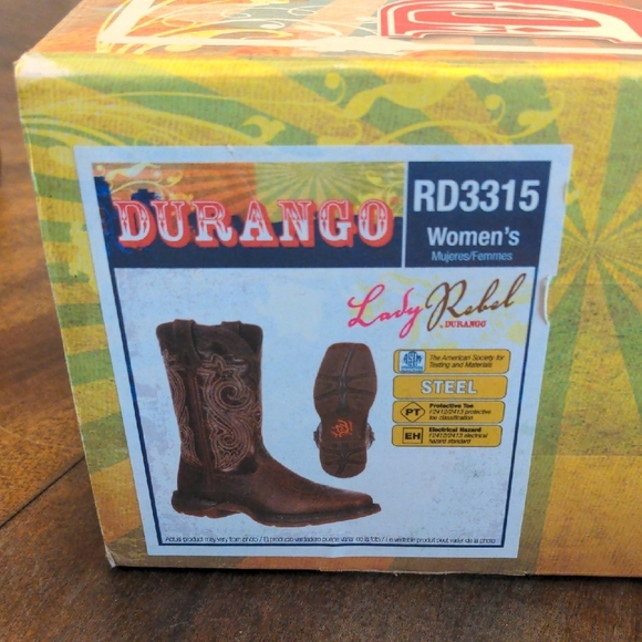 Durango Lady Rebel Steel Toe Western Work Boots Women’s 9.5M RD3315 - Picture 14 of 16